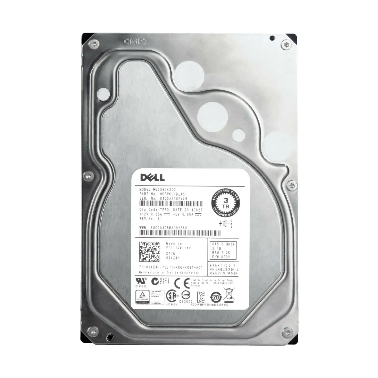 Dell 014X4H 3TB 7200RPM SAS 6Gb/S 3.5-Inch Hard Drive Dell Part Number: 014X4H