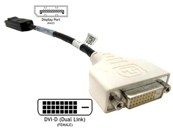 Dell 023NVR Display Port To DVI Adapter Cable (23-Cm) Dell Part Number: 023NVR