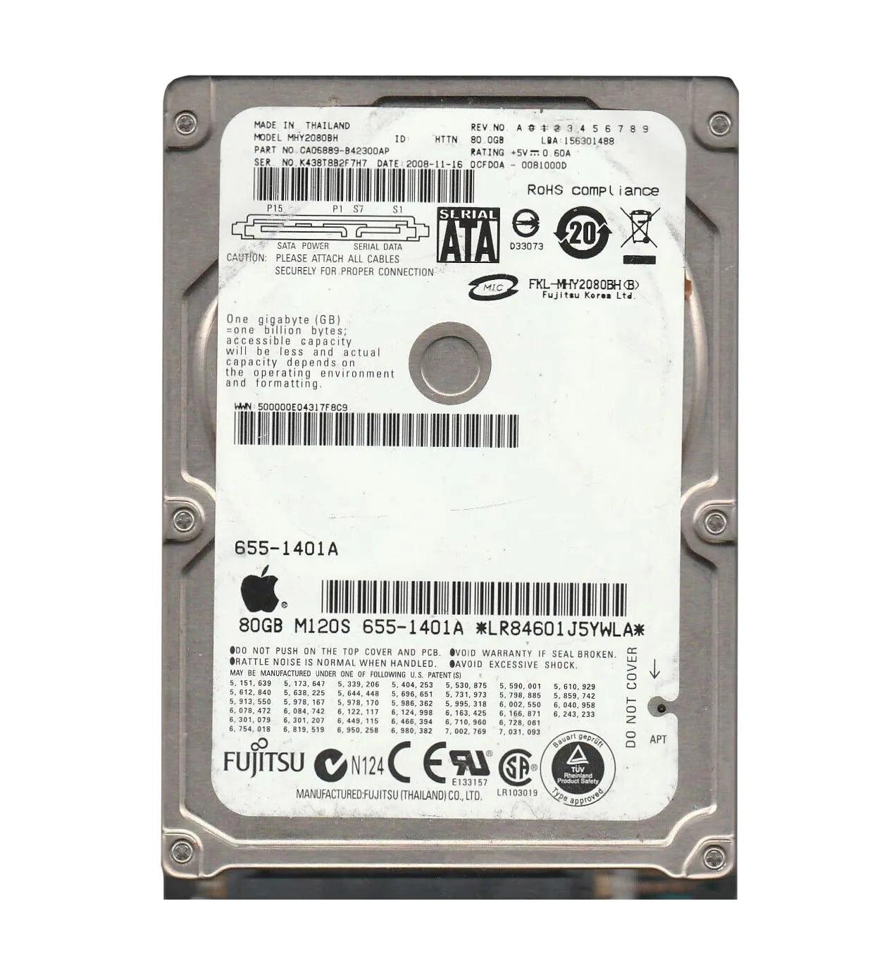 Apple 655-1401A 80GB 5400RPM SATA 2.5-Inch Hard Drive Apple Part Number: 655-1401A