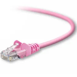 Belkin A3L791-03-PNK-S A3L791-03-PNK-S 3ft CAT5e UTP Snagless Patch Cable W/ RJ45M/RJ45M (Pink)