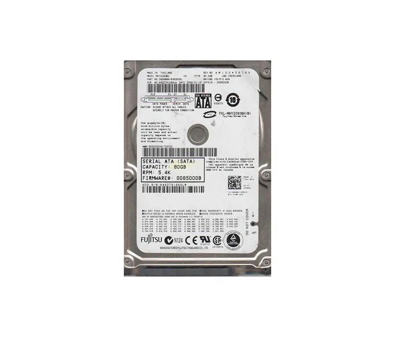 Fujitsu CA06889-B38300DL 80GB 5400RPM SATA 1.5Gb/S 8MB Cache 2.5-Inch Hard Drive Fujitsu Part Number: CA06889-B38300DL