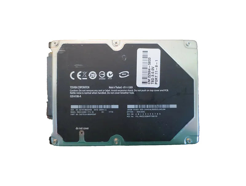 Fujitsu CA07018-B68400AP 160GB 5400RPM SATA 3Gb/S 8MB Cache 2.5-Inch Hard Drive Fujitsu Part Number: CA07018-B68400AP