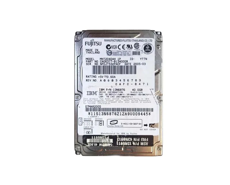Fujitsu MHT2040AH1P 40GB 5400RPM IDE Ultra ATA/100 (ATA-6) 8MB Cache 2.5-Inch Hard Drive Fujitsu Part Number: MHT2040AH1P