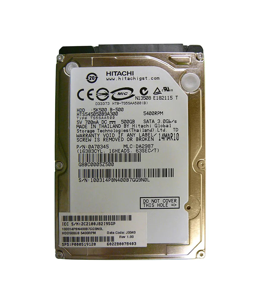 Toshiba P000519120 500GB 5400RPM SATA 3Gb/S 8MB Cache 2.5-Inch Hard Drive Toshiba Part Number: P000519120