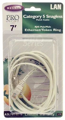 Belkin A3L791 - 07 7ft Cat5e Network Patch Cable (Gray) - G5 Network GroupNetwork Cables