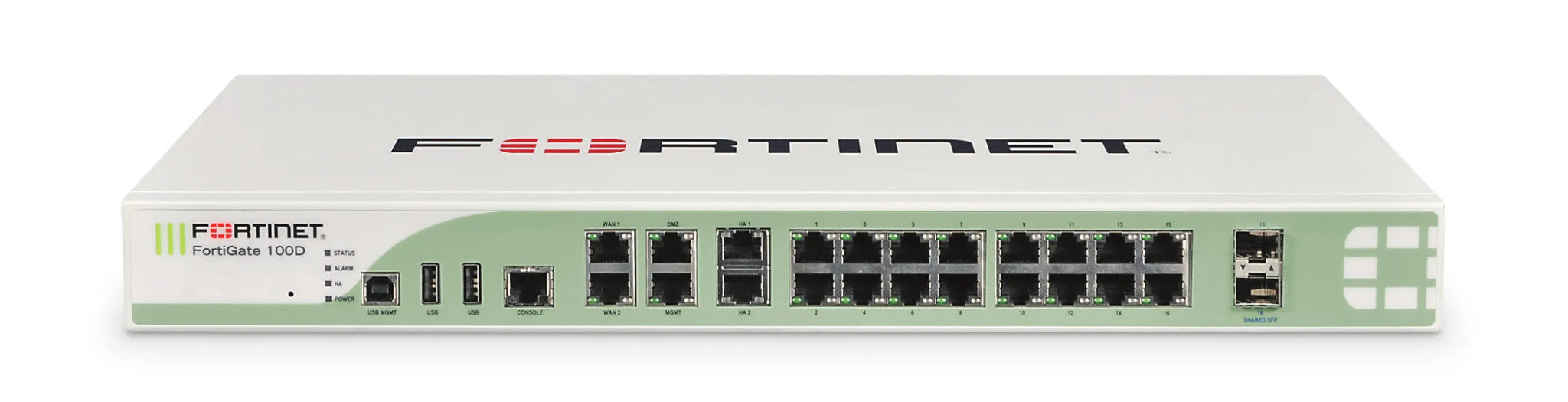 Fortinet FG - 100D FortiGate 100D 21 - Ports GbE 21 X RJ - 45 Desktop 1U Firewall Appliance Fortinet Part Number: FG - 100D - G5 Network GroupNetwork Security & Firewall Devices